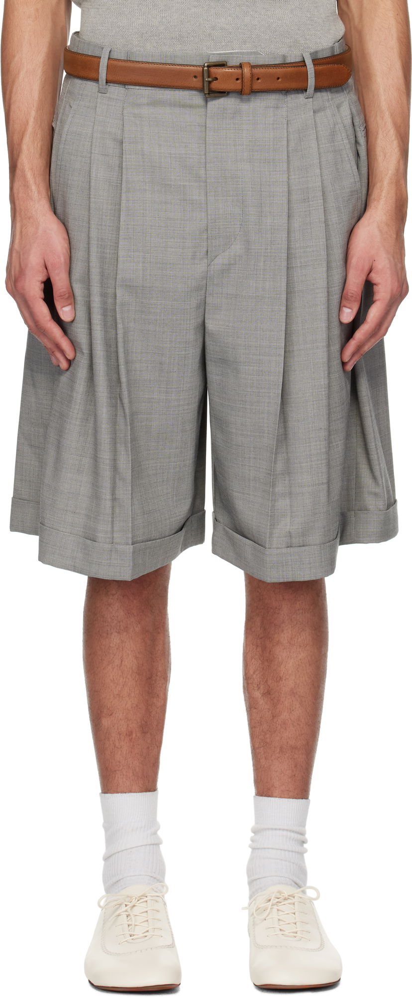 Shorts HED MAYNER Hed Mayner Pleated Shorts Grå | HMMA30024A-HA150