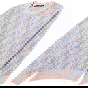 Sweater Acne Studios Katch 2 Tone Face Jumper "Faded Pink Melange/Light Blue" Rosa | C60081-DLG, 0