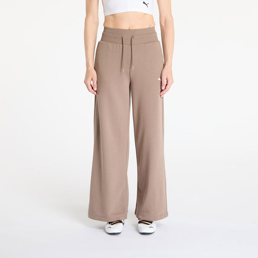 Byxor Puma Puma Wardrobe Essentials Relaxed Wide Leg Sweatpants Brun | 62975493