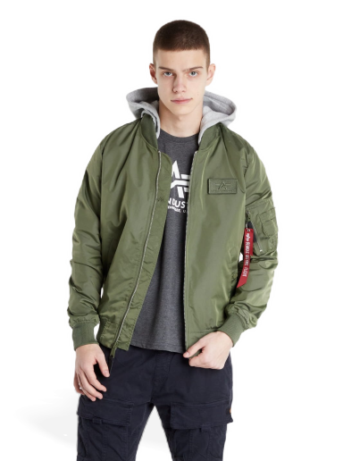 Bomberjacka Alpha Industries Bomber MA-1 TT Hood BP Grön | 106103 01