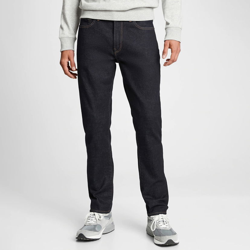 Jeans GAP Denim Pants Straight Taper Rinsed Svart | 737650-00