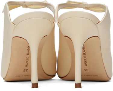 Klä Manolo Blahnik Manolo Blahnik Fiocchetti Bow Heeled Mules Vit | 423-1696-0001, 1