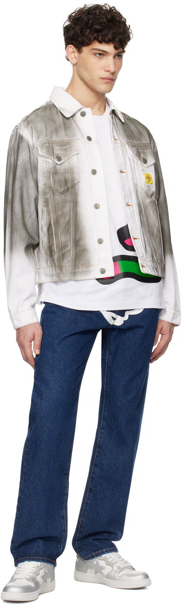 Jacka BBC IceCream ICECREAM Oil Stained Denim Trucker Jacket Grå | ICW008, 3