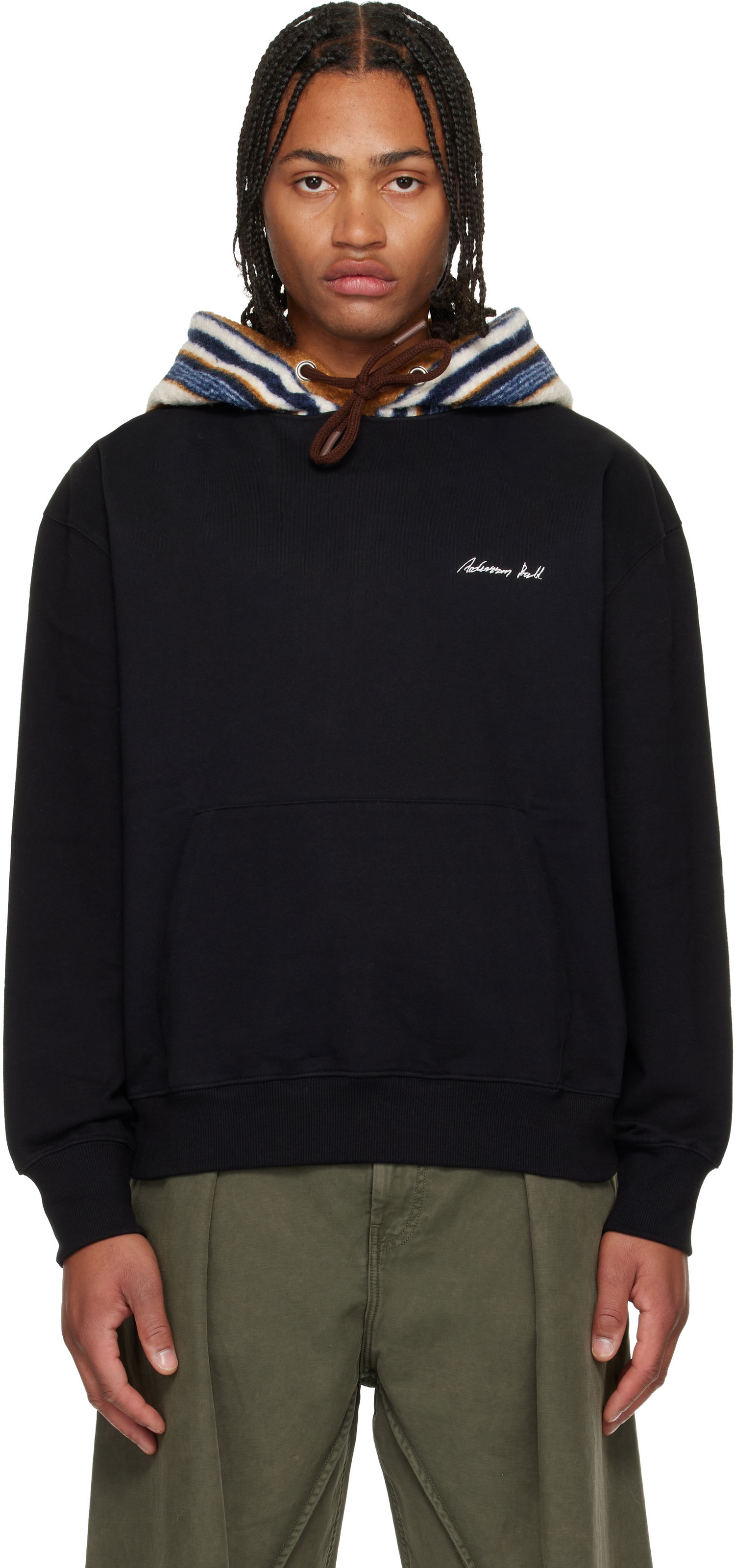 Sweatshirt Andersson Bell Logo Embroidery Hoodie Svart | atb1379u, 0