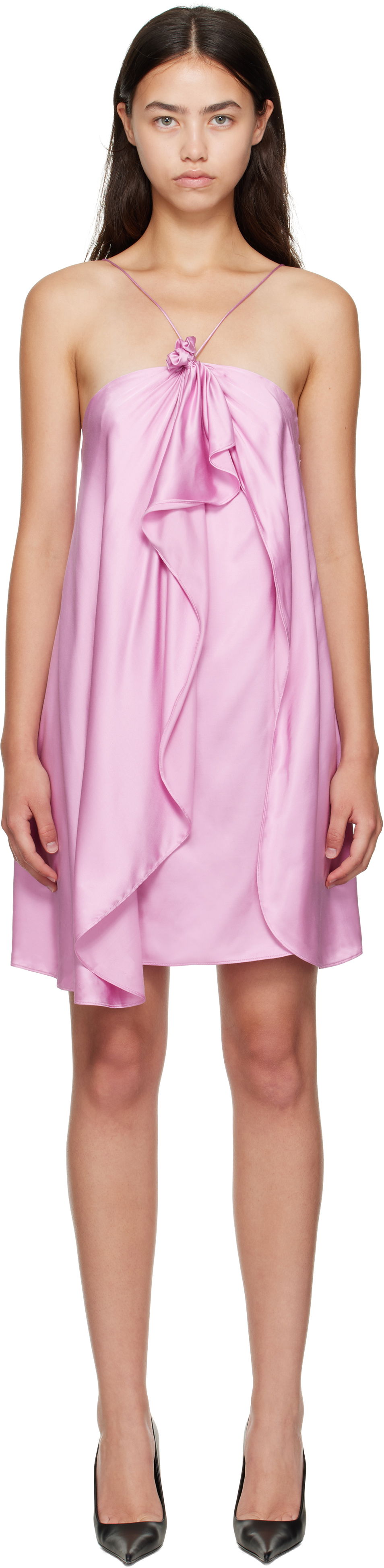 Klä Acne Studios Draped Halter Minidress Rosa | A20831-, 0