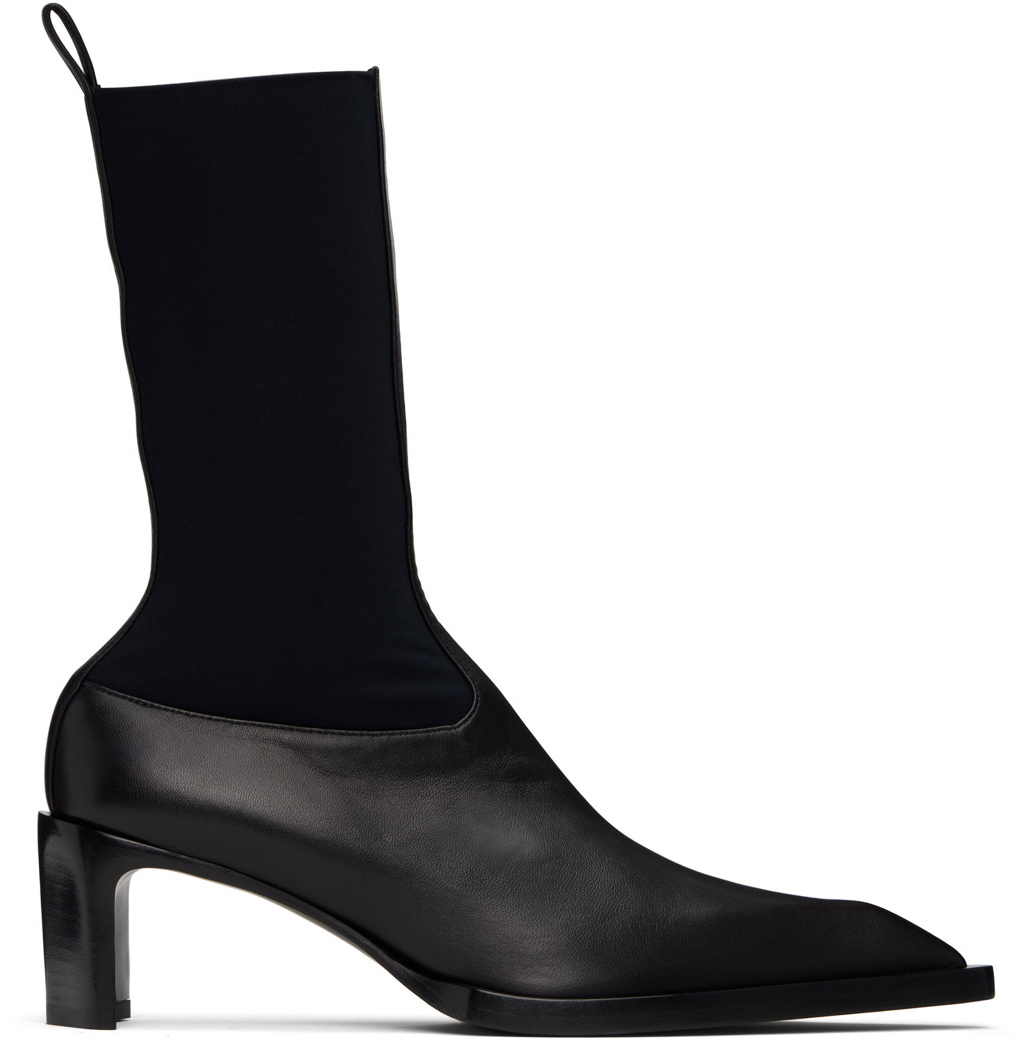 Sneakers och skor Jil Sander Jil Sander Leather Kitten Heel Ankle Boots Svart | J16WU0056_P5810, 0