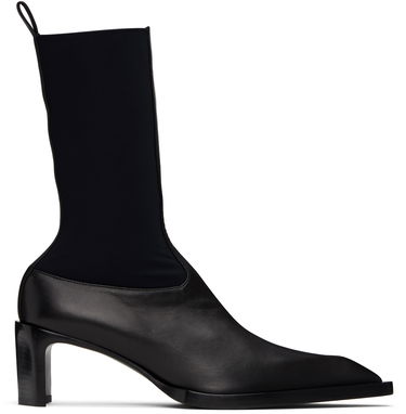 Sneakers och skor Jil Sander Jil Sander Leather Kitten Heel Ankle Boots Svart | J16WU0056_P5810, 0