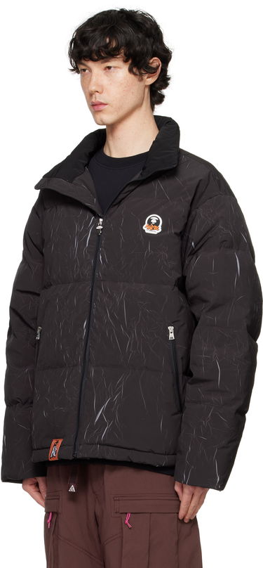 Pufferjacka AAPE by A Bathing Ape AAPE by A Bathing Ape Moonface Logo Camo Hooded Down Jacket Svart | AAPDNM7665XXNBKX, 3