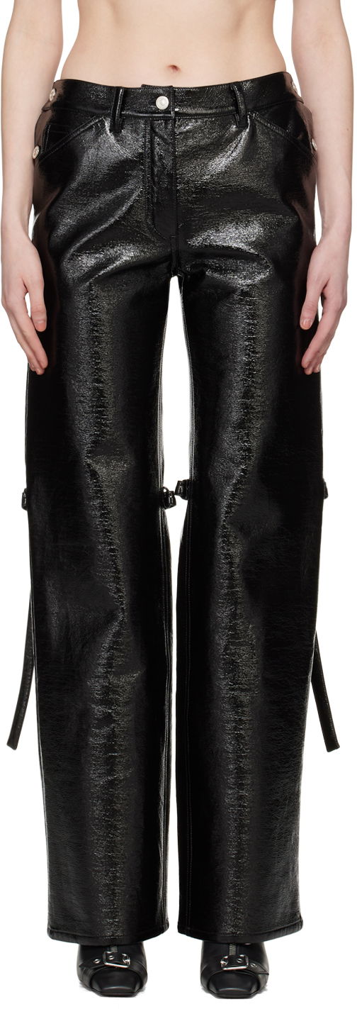 Byxor Courrèges Baggy Vinyl Trousers Svart | 124CPA214VY0014