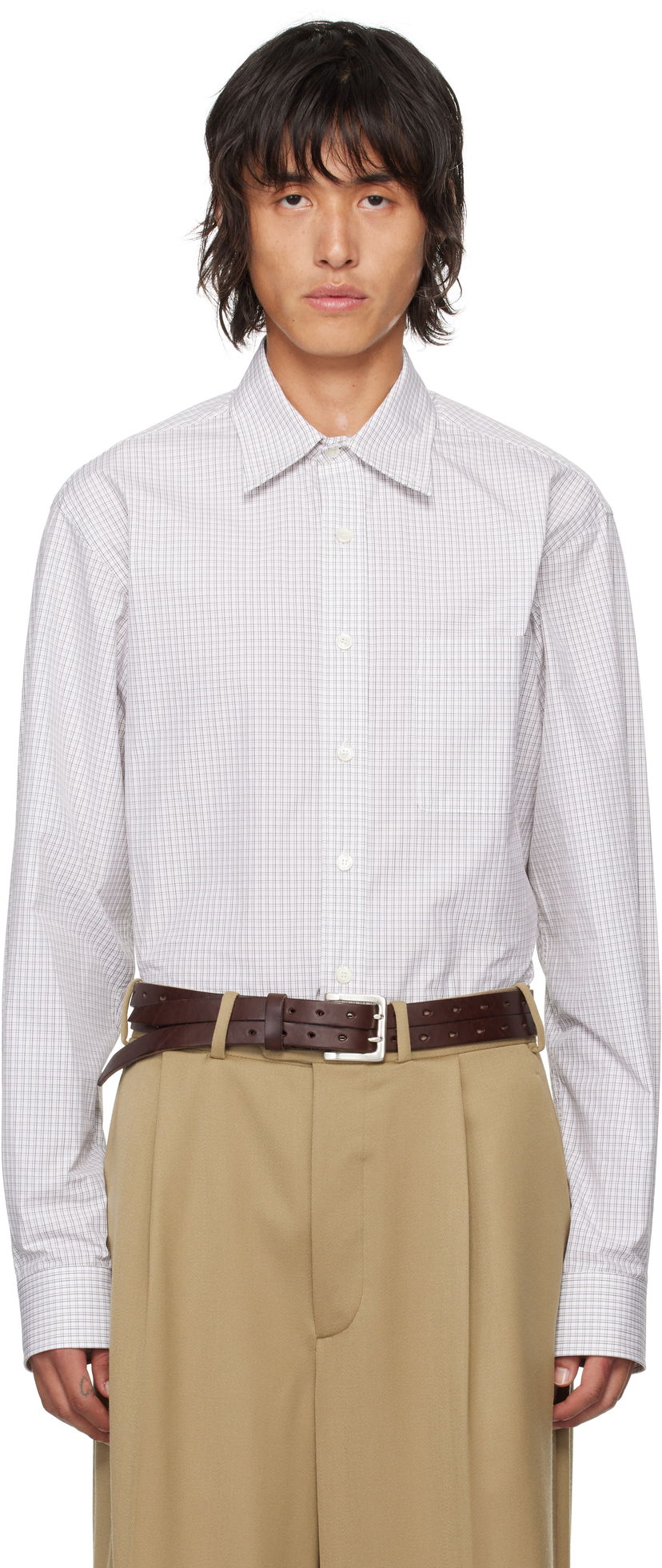 Skjorta HED MAYNER Shirt Long Sleeve Check Vit | HMMZ60009A-HZ128