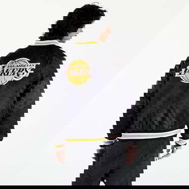 Bomberjacka New Era LA Lakers NBA Applique Satin Bomber Jacket UNISEX Black/ True Purple Svart | 60435452, 3