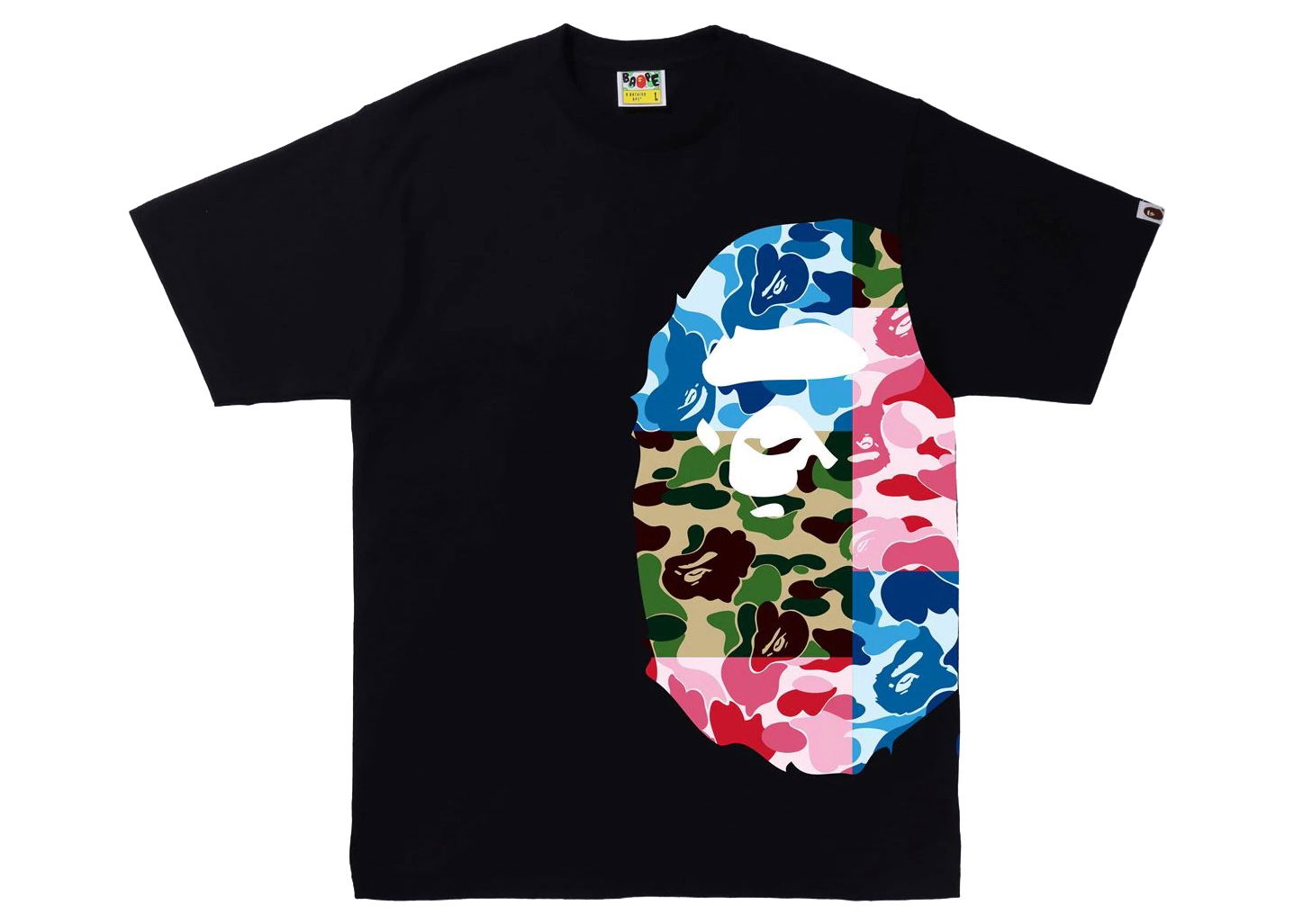 T-shirt BAPE ABC Camo Crazy Side Big Ape Head Tee Svart | 1I30-110-06 BLK, 0