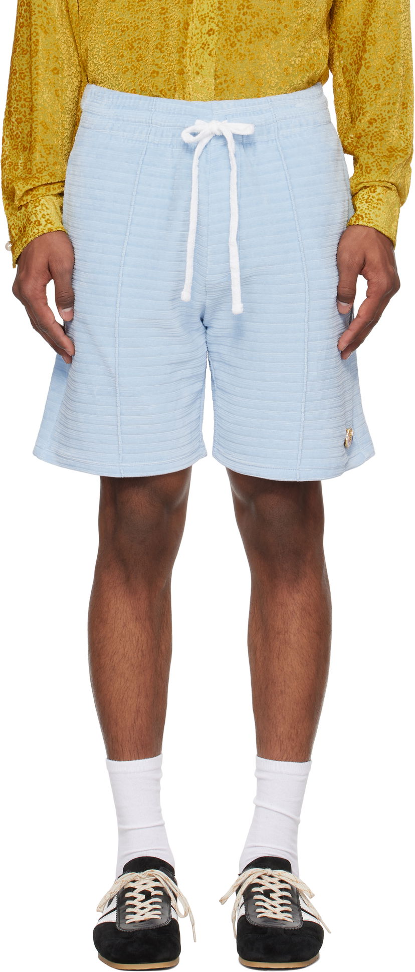 Shorts Casablanca Casablanca Velour Stripe Shorts Blå | MS25-JTR-249-01