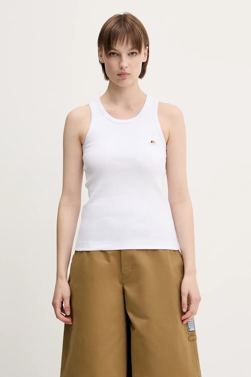 Linne Fiorucci Fiorucci Angel Patch Ribbed Tank Top Vit | W02SPTTA324CJ01WH01, 0
