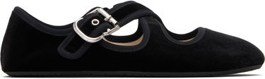 Sneakers och skor Alaïa ALAÏA Criss Cross Velvet Ballerina Flats Svart | AA3A046TK059, 0