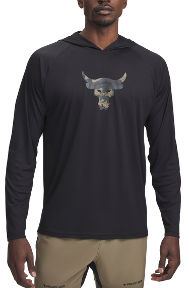 Sweatshirt Under Armour Project Rock Iso-Chill Training Hoodie Svart | 1389955-001, 0