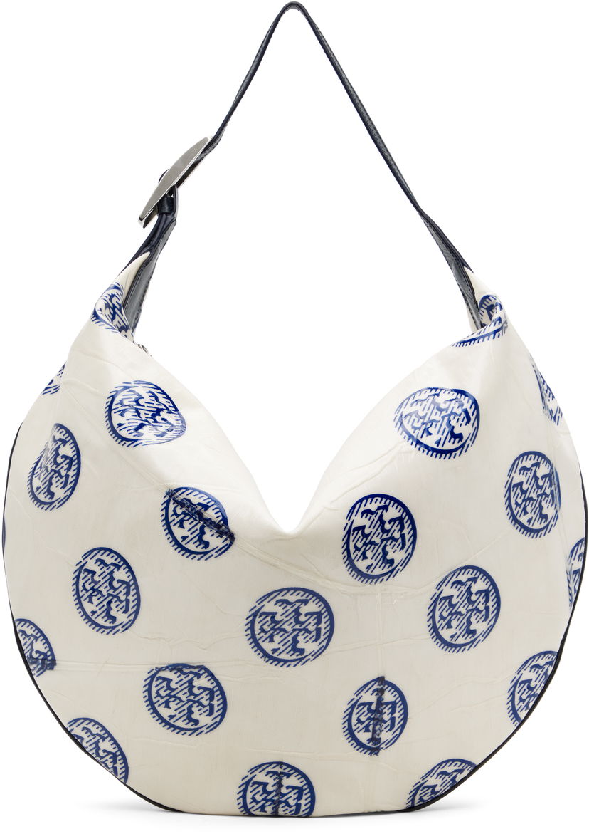 Handväska Tory Burch Tory Burch T Monogram Balloon Bag Vit | 171915-101