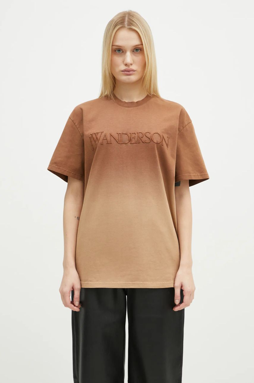 T-shirt JW Anderson JW Anderson Logo Embroidery Gradient T-Shirt Brun | JT0244.PG1551.619, 0