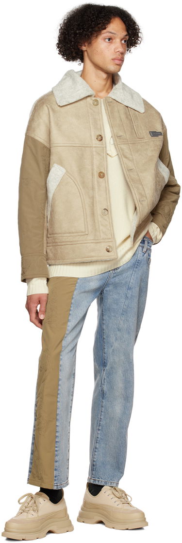 Jacka Feng Chen Wang Feng Chen Wang Reversible Faux-Shearling Jacket Beige | FUF14JK17, 4