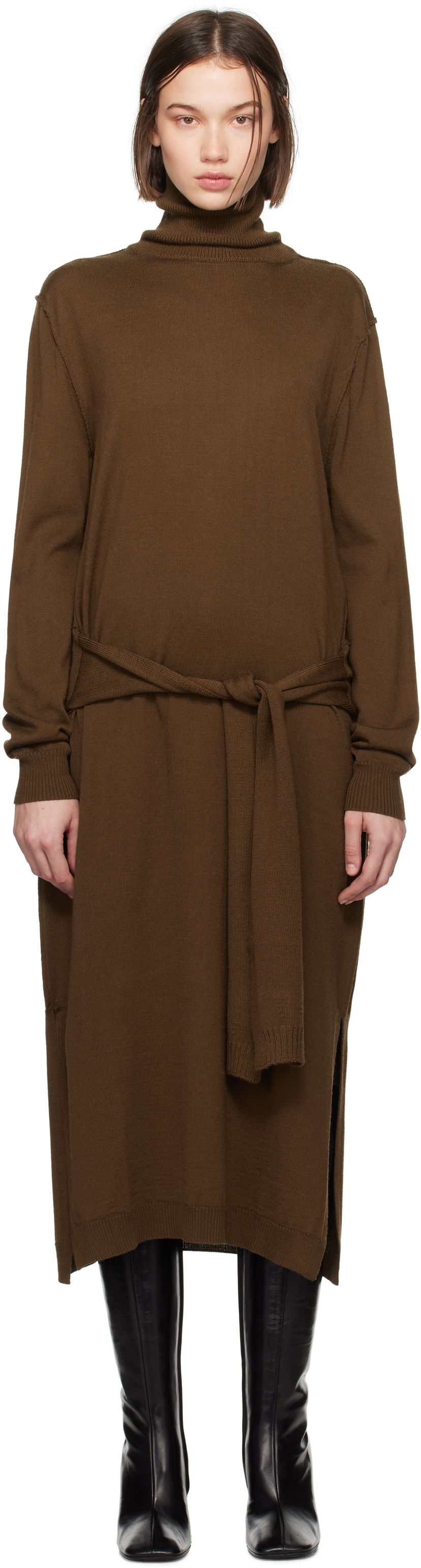 Klä LEMAIRE Midi Knit Dress Brun | DR1082 LK087