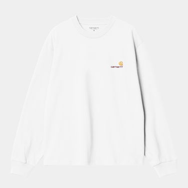 T-shirt Carhartt WIP Long Sleeve American Script T-Shirt Vit | I035466_5, 3
