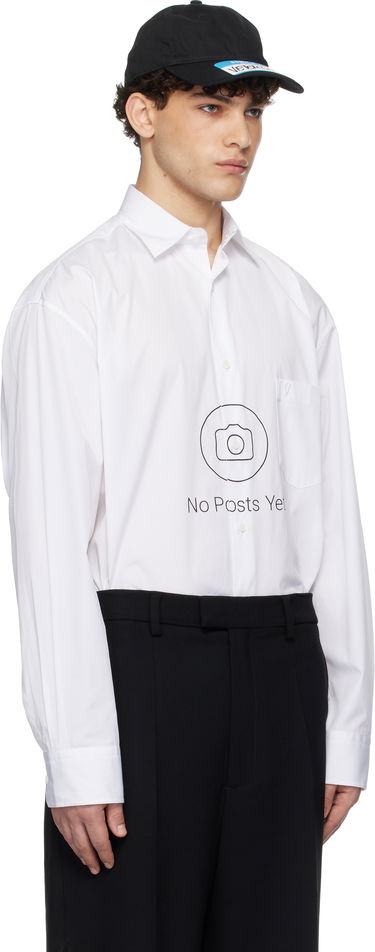 Skjorta VETEMENTS 'No Posts' Graphic Print Classic Shirt Vit | UA66SH440W, 1