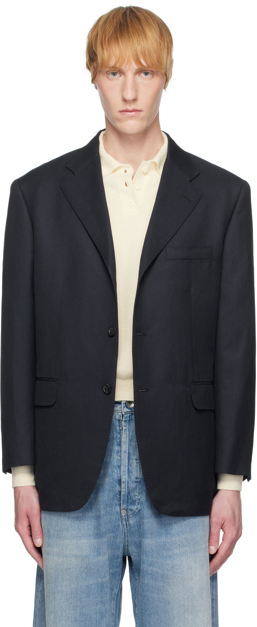 Jacka Maison Margiela Maison Margiela Work-In-Progress Blazer Mörkblå | S50BN0537 M35287