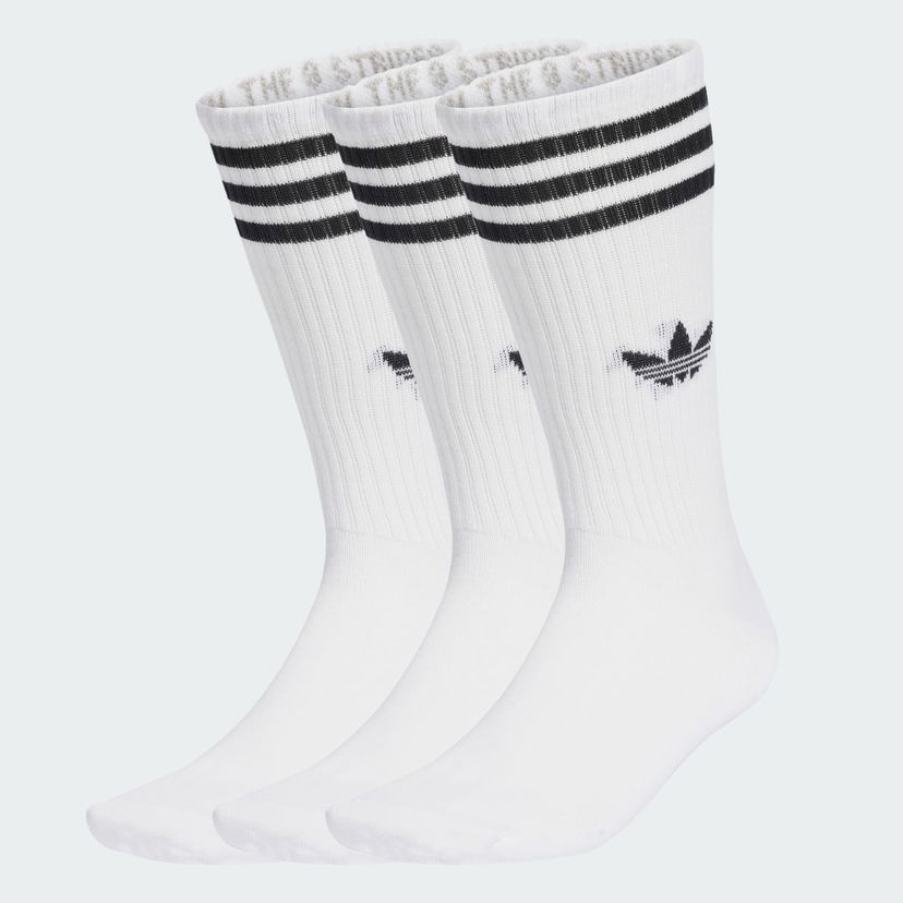 Strumpor adidas Performance 3-Stripes High Crew Socks - 3 Pairs Vit | JV7416
