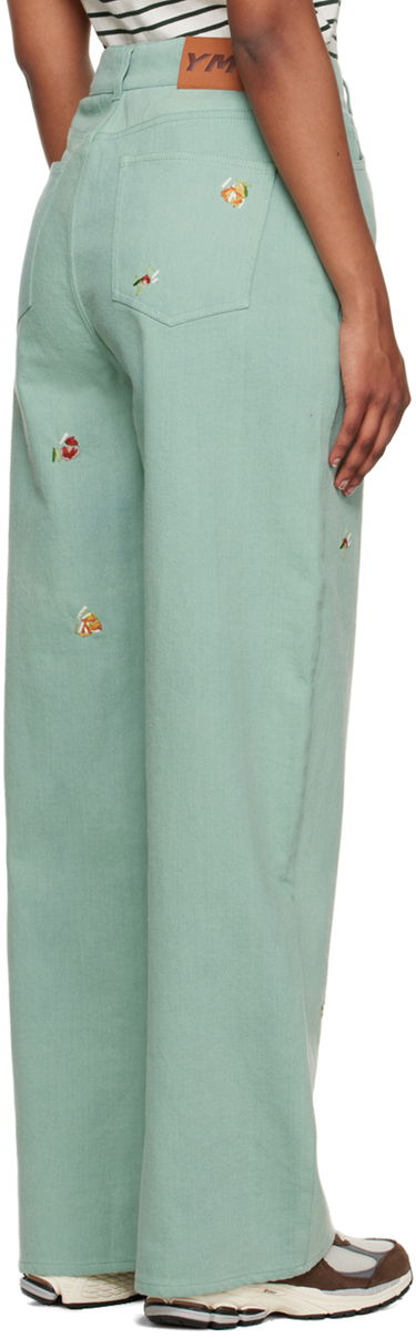 Jeans YMC YMC Embroidered Papa Jeans Grön | Q4UAF, 2