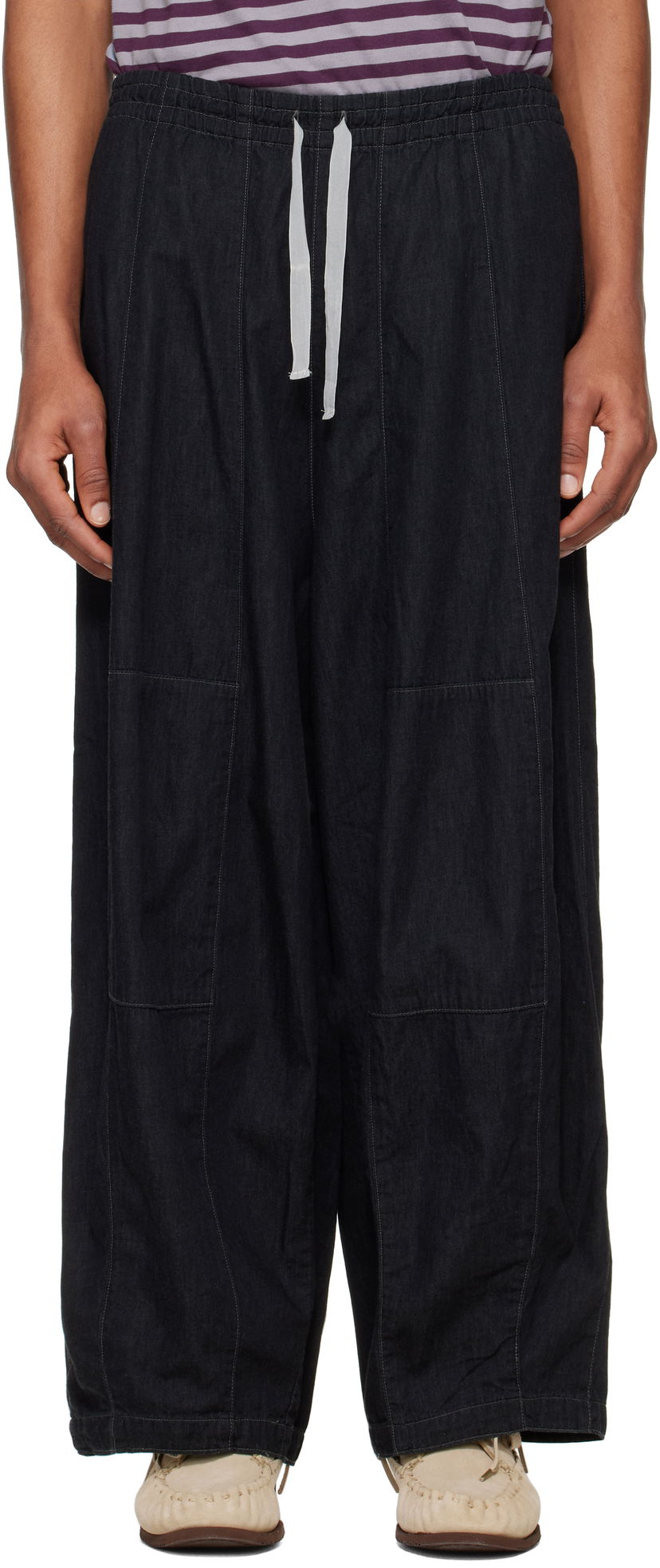 Byxor Needles NEEDLES H.D. Drawstring Wide-Leg Jeans Svart | QV156