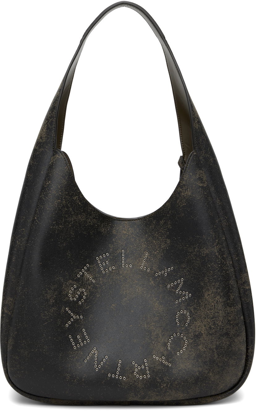 Tygpåse Stella McCartney Stella McCartney Logo Slouchy Aged Large Tote Svart | 7B0102WP0591