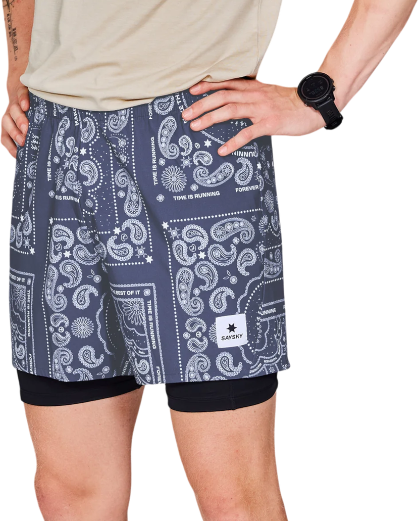 Shorts Saysky Saysky Paisley 2 In 1 5" Pace Shorts Mörkblå | mmrsh03c1020