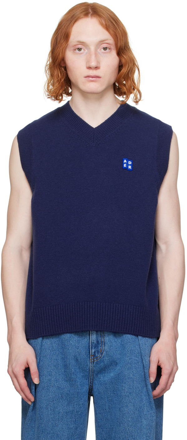 Sweater ADER ERROR Wool Knit Vest Blå | BMSGFYKT0201NV