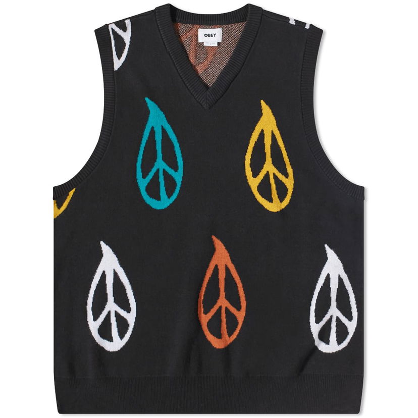 Sweater OBEY Obey Peaced Sweater Vest Svart | 151000059BKM