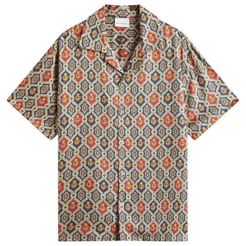 Skjorta Drôle de Monsieur Tile Print Vacation Shirt Blå | F-SH198-VI015-NY