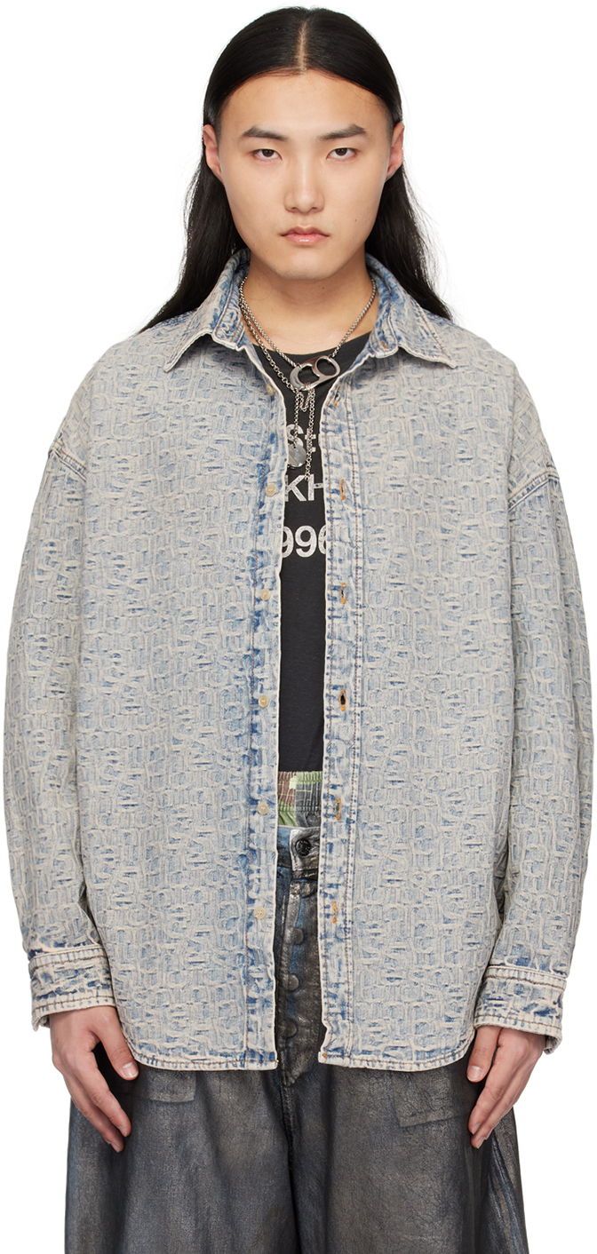 Skjorta Acne Studios Monogram Denim Shirt Blå | BB0562-