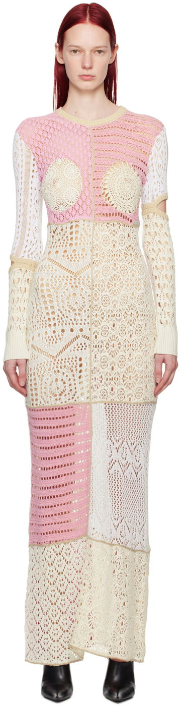Klä Marine Serre Patchwork Maxi Dress Rosa | WDR227
