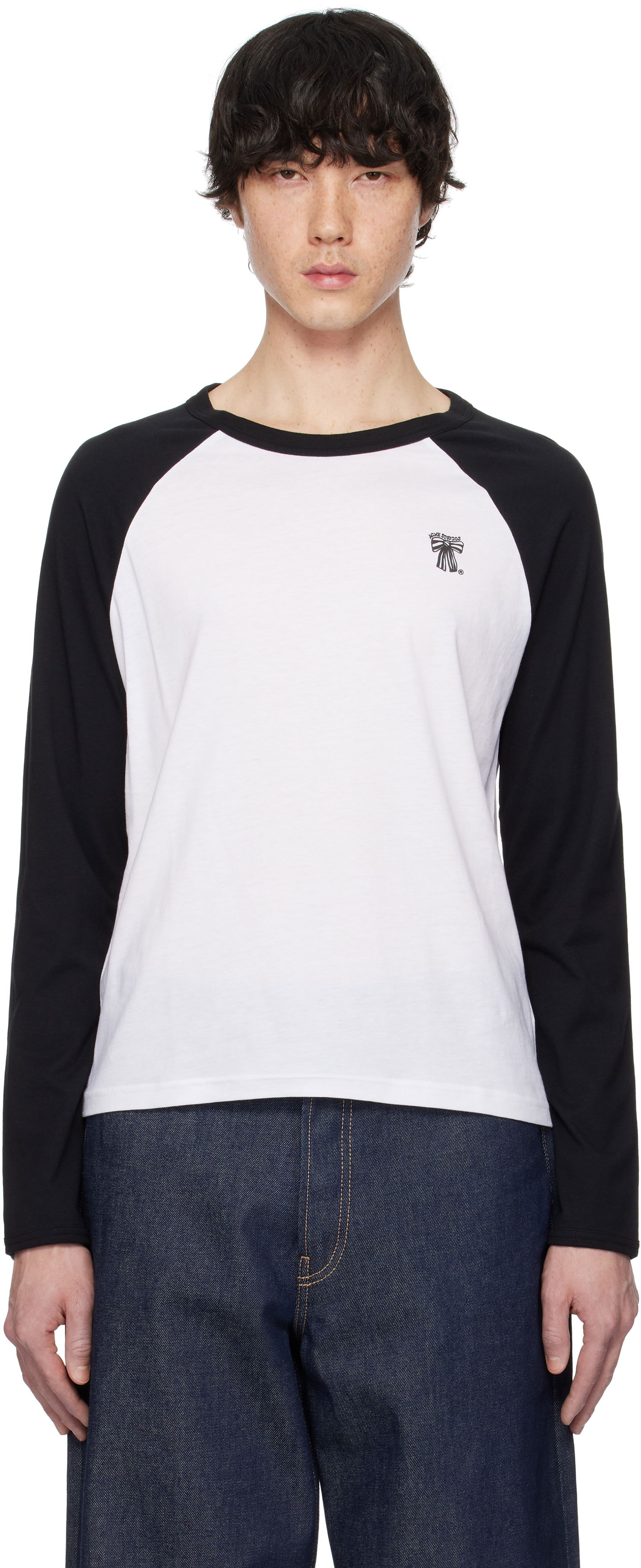 T-shirt Acne Studios Acne Studios Regular-Fit Long Sleeve T-Shirt Vit | CL0320-, 0