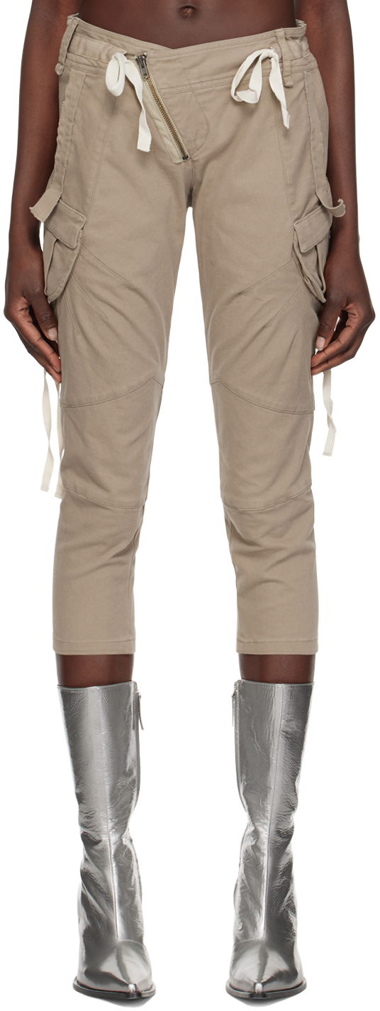 Cargo byxor Ottolinger Ottolinger Cropped Cargo Pants Beige | 0903801