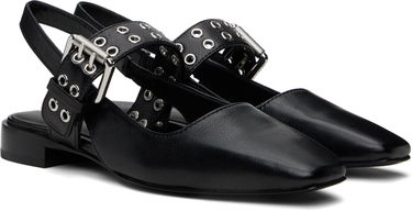Kläder rag & bone Rag & Bone Astra Leather Slingback Slippers Svart | WFF24SF002TB2, 3