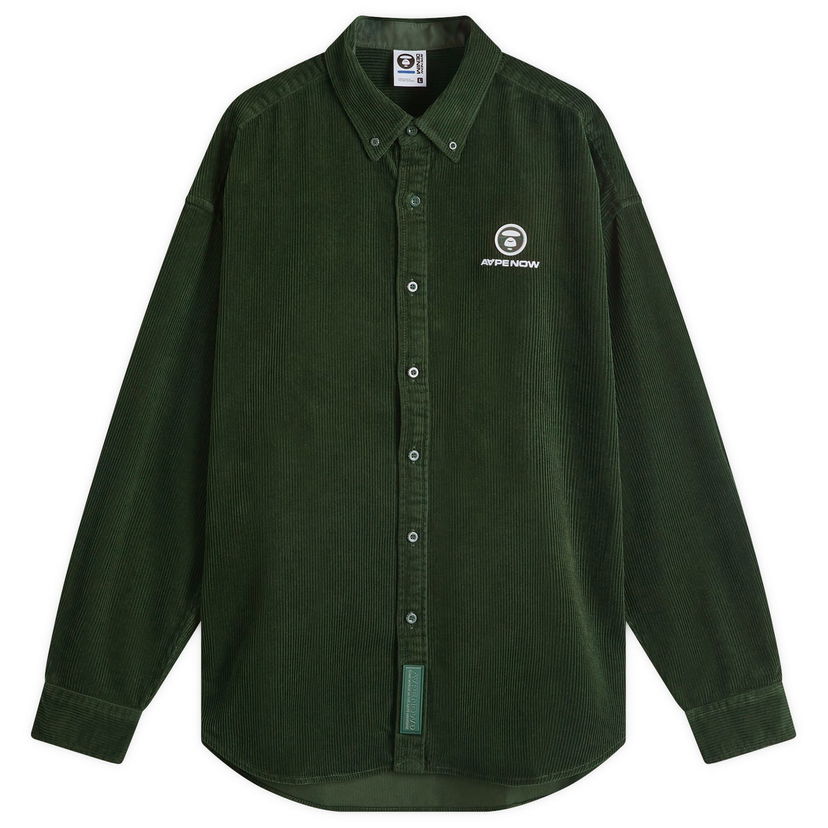 Skjorta AAPE by A Bathing Ape AAPE Now Corduroy Shirt Grön | AAPSTM8499XXNGRD
