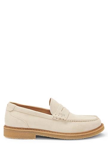 Tillbehör BOSS Suede Moccasins with Crepe Outsole Beige | 50541772, 1