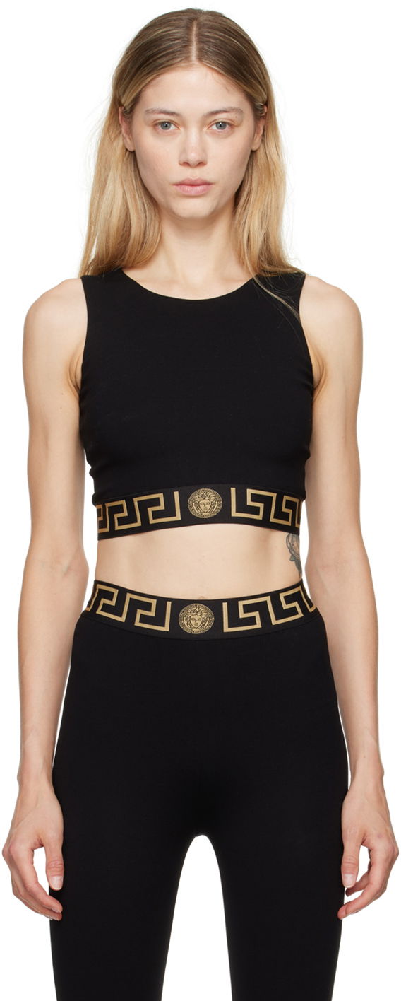 Linne Versace Versace Greca Border Sports Bra Svart | 1015878_1A11143_1B000