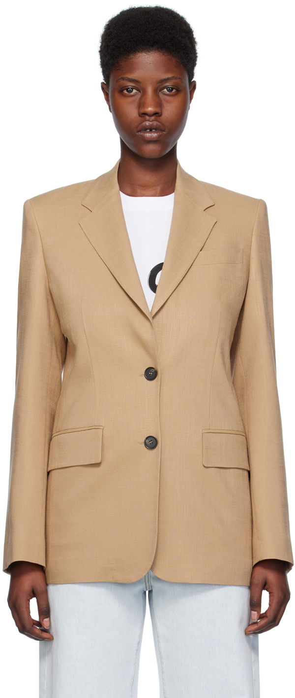Jacka MSGM Single-Breasted Blazer Beige | 3641MDG23 247010