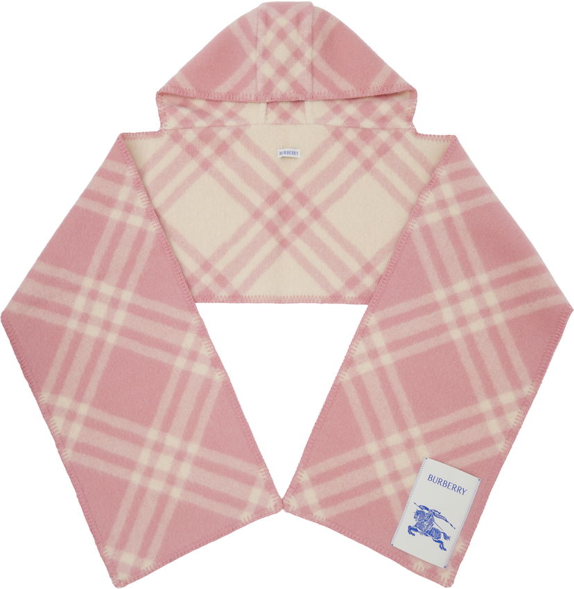 Halsduk Burberry Burberry Check Hooded Scarf Rosa | 8114136