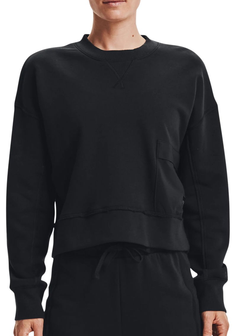 Sweatshirt Under Armour Project Rock Fleece Crew Sweatshirt Svart | 1365989-001