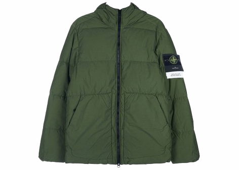 Pufferjacka Stone Island Designer Garment Dyed Crinkled Jacket Grön | 791540623 V0058
