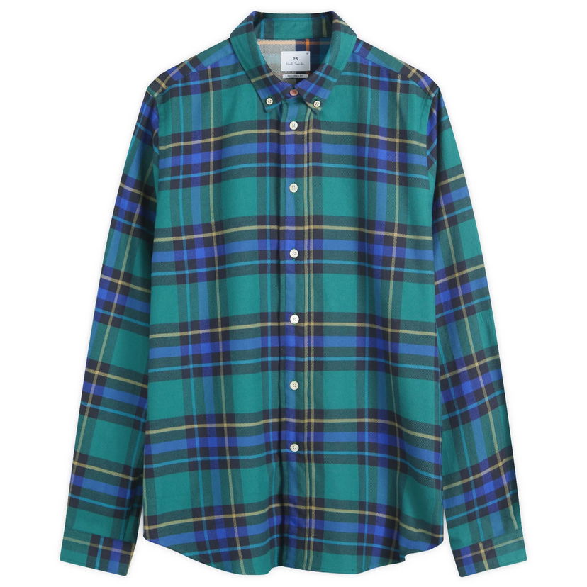 Skjorta Paul Smith Paul Smith Checked Long Sleeve Shirt, Size Large Grön | M2R-450Y-N22202-33