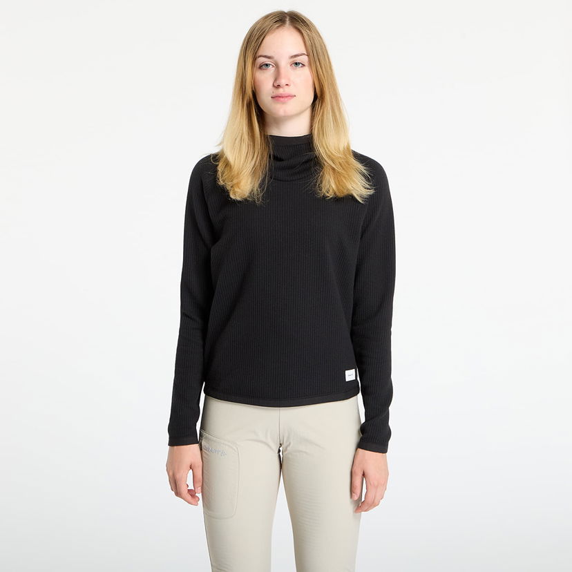 Sweater Craft Grid Hood Ribbed Mock Neck Top Svart | 1916668-999000