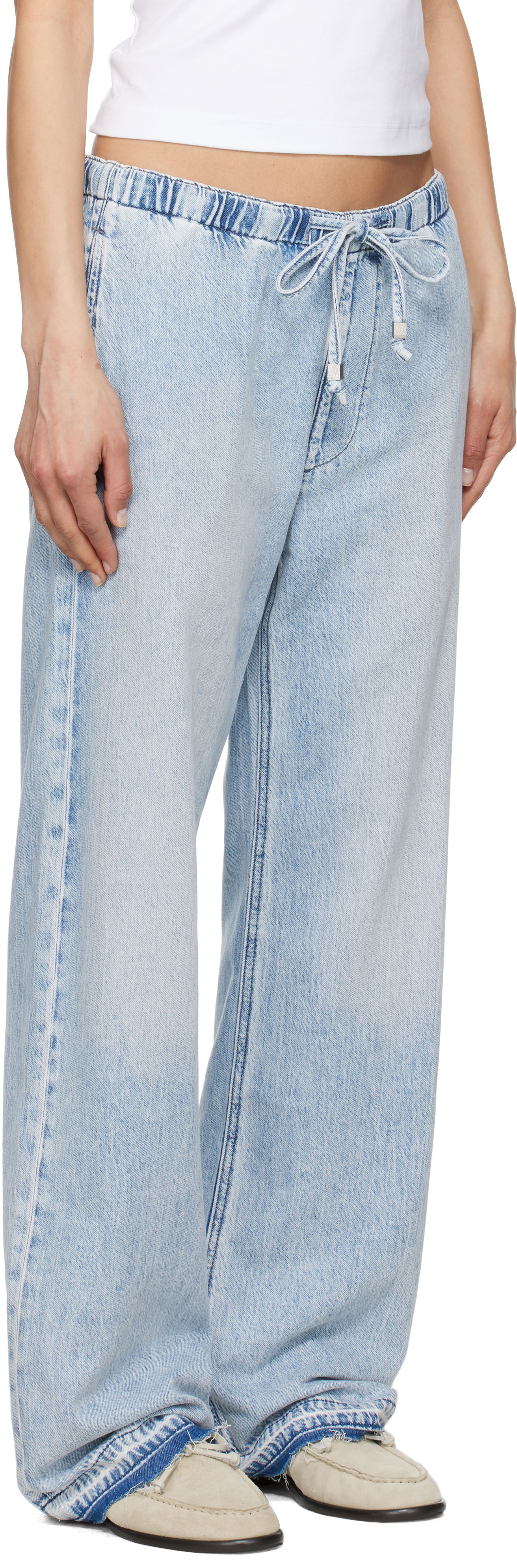 Jeans rag & bone rag & bone Logan Ultra Featherweight Wide-Leg Jeans Blå | WDD25S7009UFKI, 1
